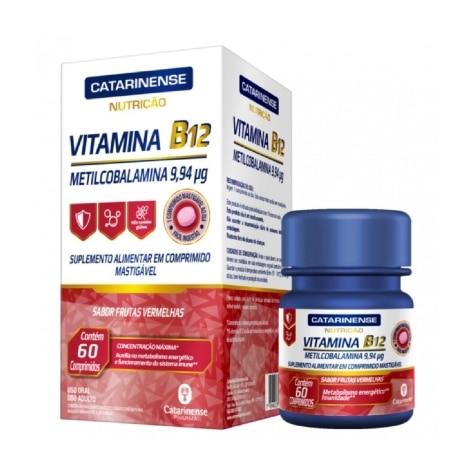 Vitamina B12 Catarinense Sabor Frutas Vermelhas 60 Comprimidos Mastigáveis - Imagem 1