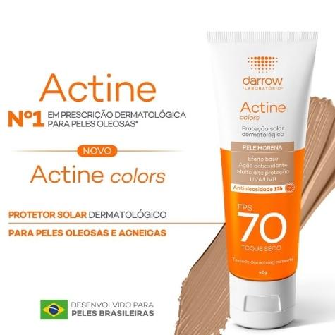 Protetor Solar Facial Actine Colors FPS70 Cor Morena 40g - Imagem 5
