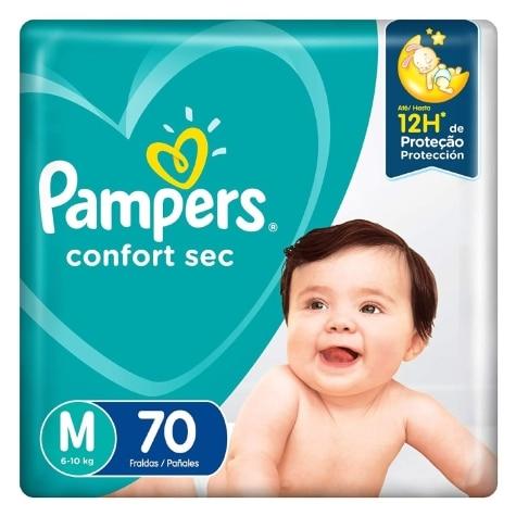 Fralda Pampers Confort Sec M Jumbo 70 Unidades - Imagem 1