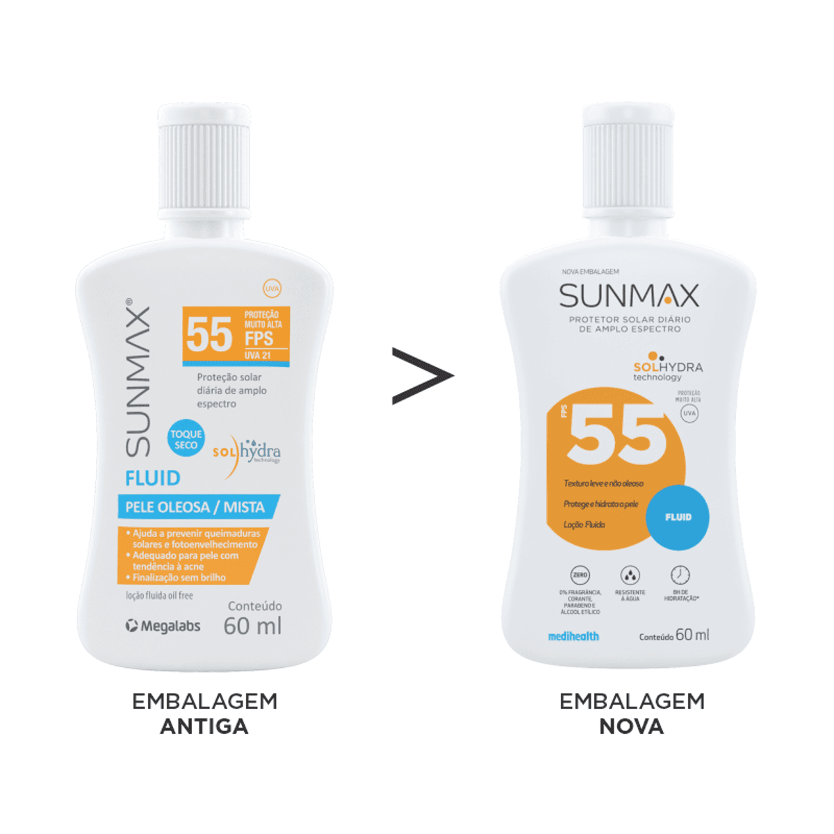 Protetor Solar Facial Sunmax Fluid FPS55 60ml - Imagem 2