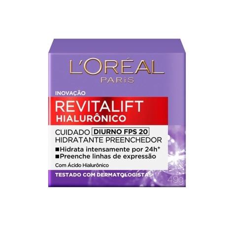 Creme Hidratante Facial Anti-idade L'oréal Paris Revitalift Hialurônico Diurno FPS20 49g - Imagem 1