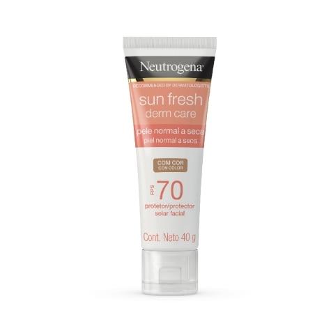 Protetor Solar Facial Neutrogena Sun Fresh Derm Care FPS70 Pele Normal a Seca Com Cor 40g - Imagem 3