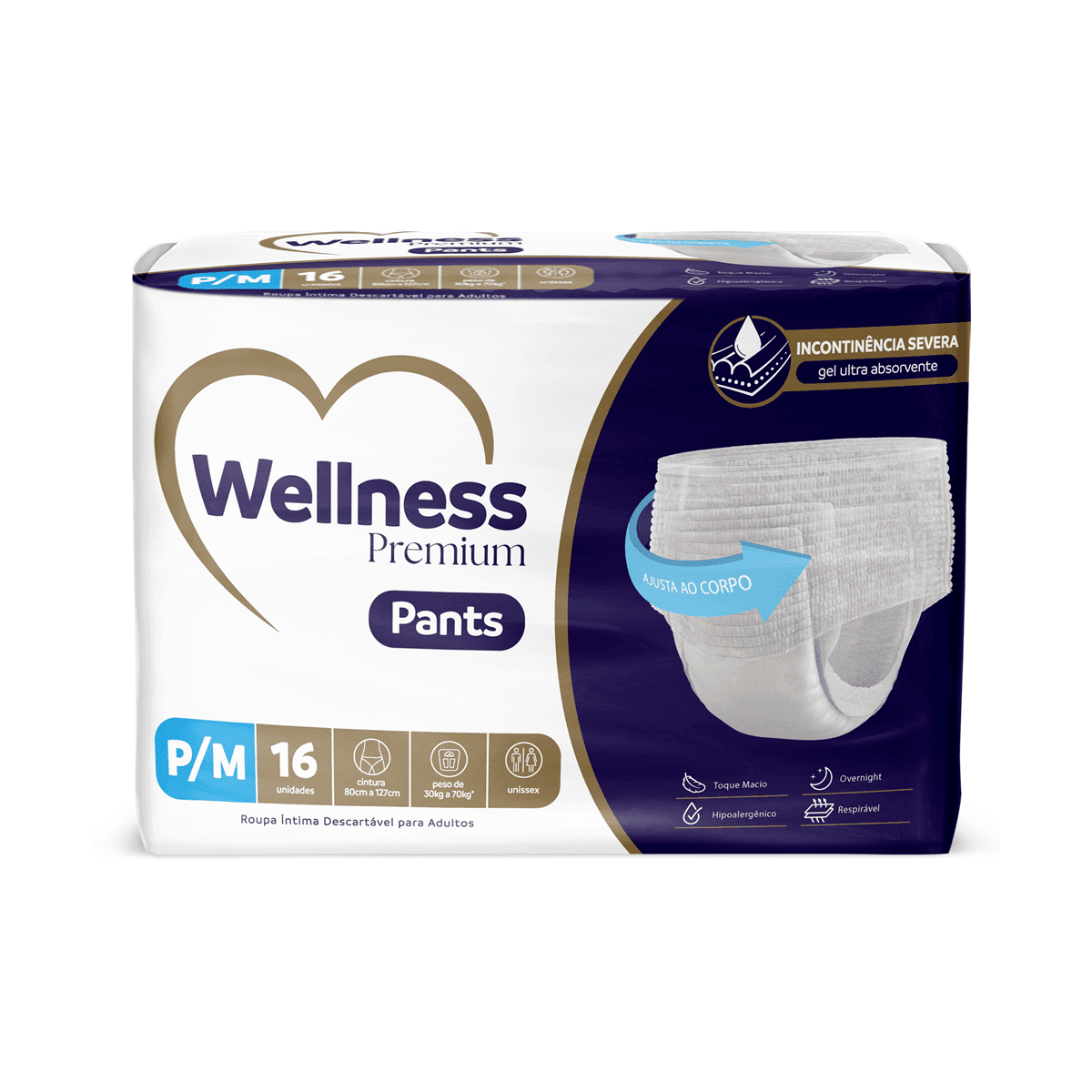 Fralda Geriátrica Wellness Pants Jumbo P/M 16 Unidades - Imagem 1