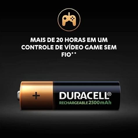 Pilha Alcalina Duracell AA Recarregável 4 Unidades - Imagem 2
