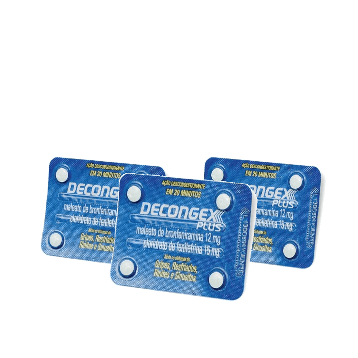 3 Unidades Decongex Plus 12mg + 15mg 4 Comprimidos Revestidos - Imagem 1