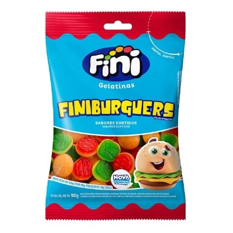Bala de Gelatina Fini Finiburguers Sabor Framboesa, Morango e Banana 90g - Imagem 1