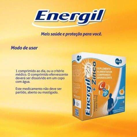 Energil Zinco 1g + 10mg 30 Comprimidos Efervescentes - Imagem 3