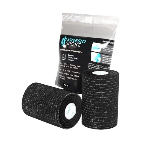 Atadura Elástica KinesioSport Autoaderente Preta 7,5cm x 4,5m 1 Unidade - Imagem 1