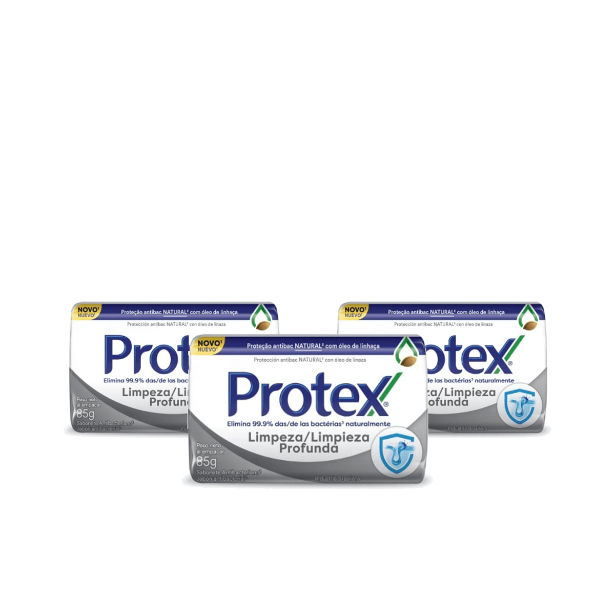 Kit 3 Unidades Sabonete em Barra Protex Limpeza Profunda 85g - Imagem 1