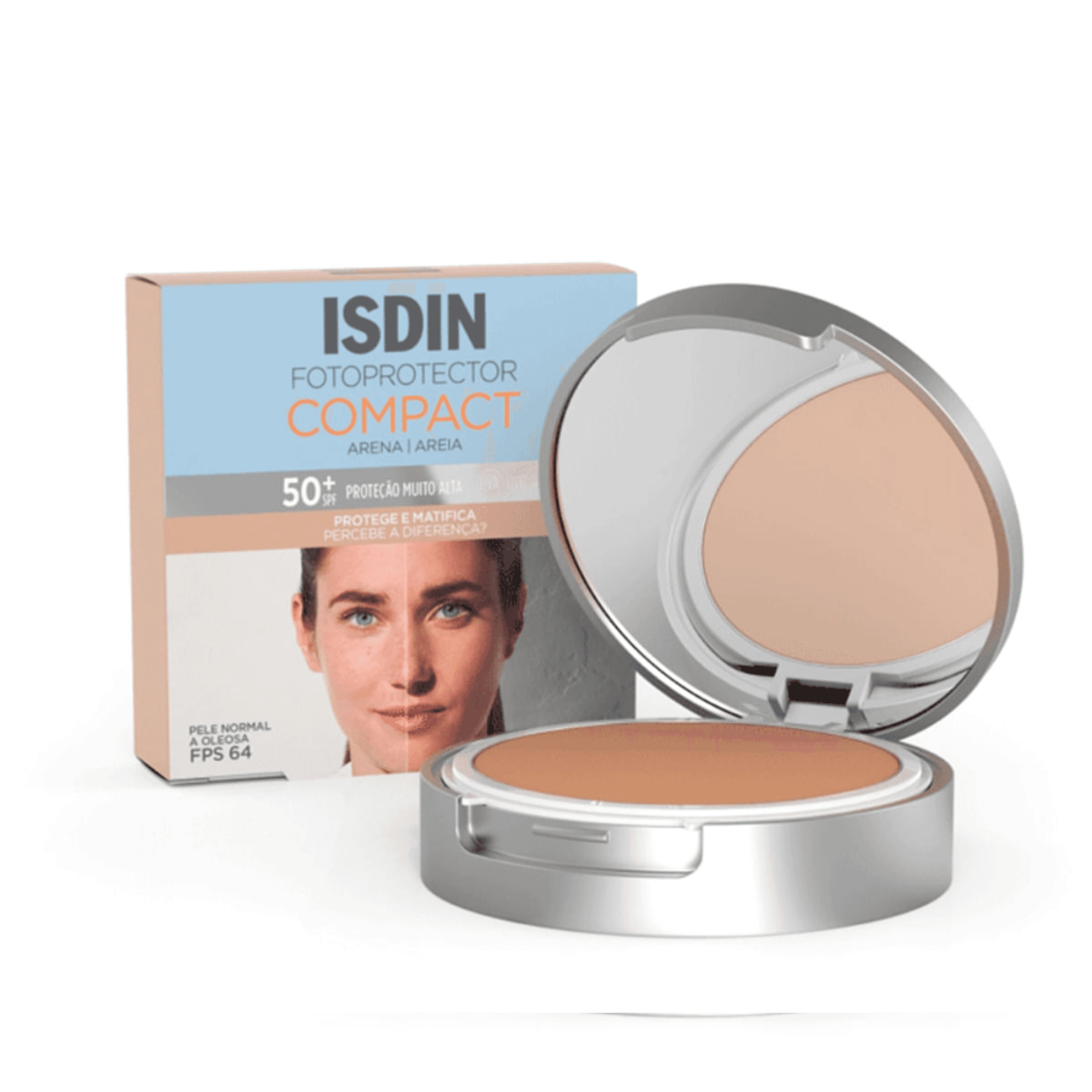 Protetor Solar Facial Isdin Compact FPS50+ Areia Pó Compacto 10g - Imagem 1