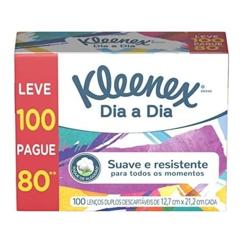 Lenços de Papel Kleenex Dia a Dia 100 Unidades - Imagem 1