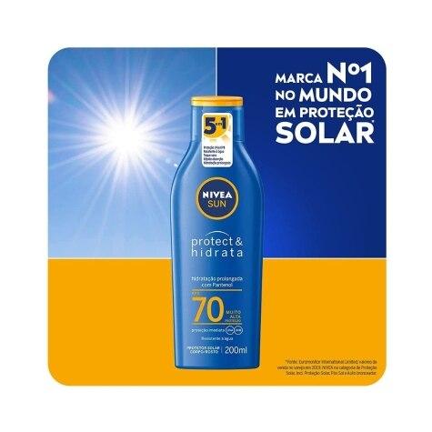 Protetor Solar Facial e Corporal Nivea Sun Protect & Hidrata FPS70 200ml - Imagem 3