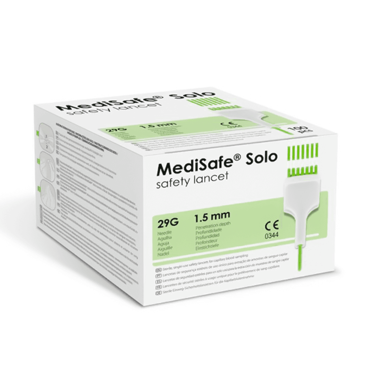 Lancetas Medisafe Solo Verde 100 Unidades - Imagem 1