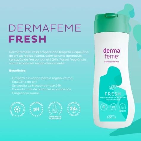 Kit Sabonete Líquido Dermafeme Fresh 200ml 2 Unidades - Imagem 3