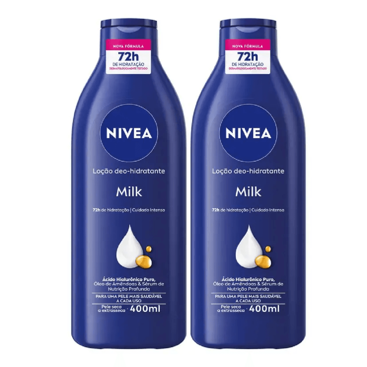 Loção Hidratante Nivea Milk 2 Unidades 400ml - Imagem 1