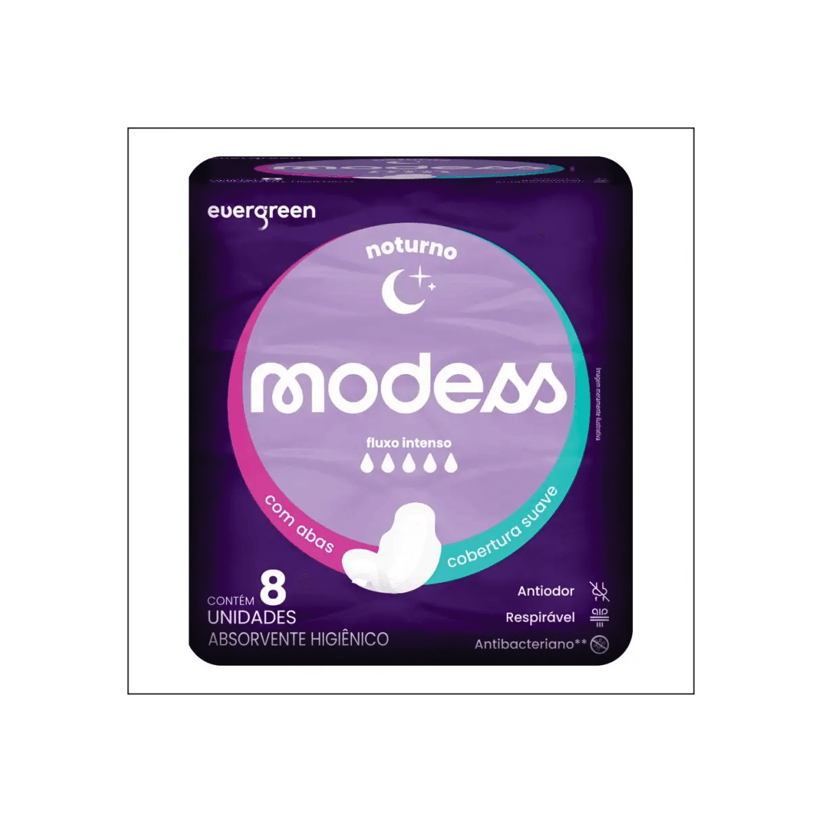 Absorvente Noturno Cobertura Suave com Abas Modess 8 Unidades - Imagem 1