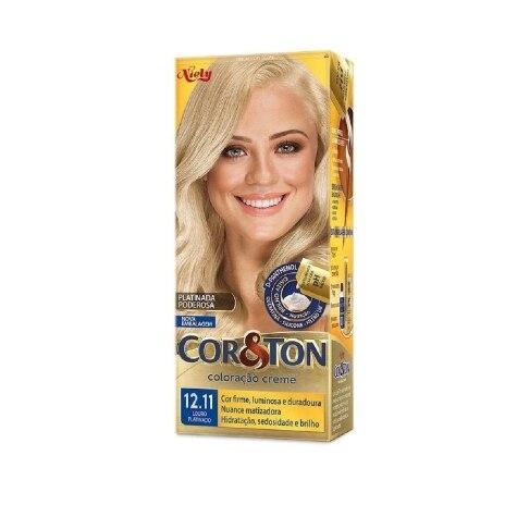 Tintura Cor&ton Niely Coloração Creme 12.11 Louro Platinado 135g - Imagem 1