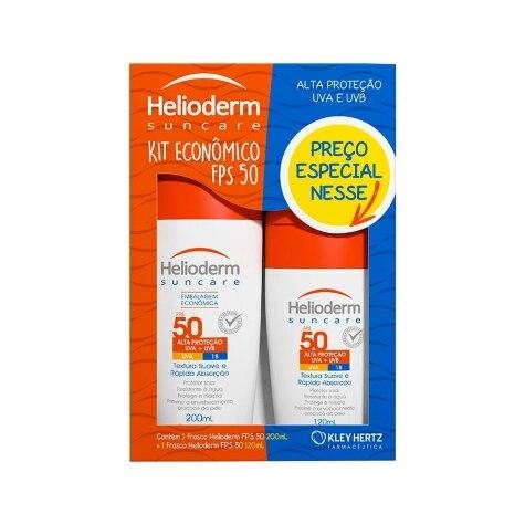 Kit Protetor Solar Corporal Helioderm Suncare FPS50 com 200ml + 120ml - Imagem 2