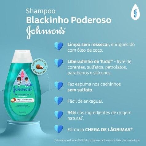 Shampoo Johnson & Johnson Kids Blackinho Poderoso 400ml - Imagem 3