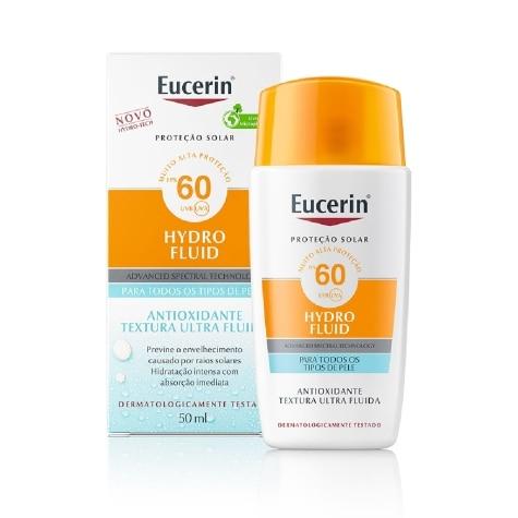 Protetor Solar Facial Eucerin Hydro Fluid FPS60 Ultra Fluid Incolor 50ml - Imagem 1