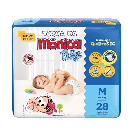 Fralda Turma da Mônica Baby M 28 Unidades - Imagem 1