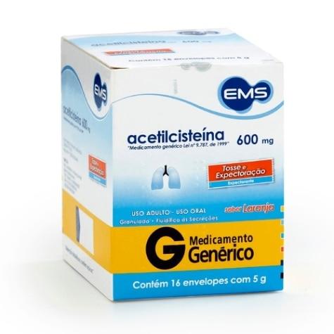 Acetilcisteína 600mg 16 Envelopes EMS Genérico - Imagem 1