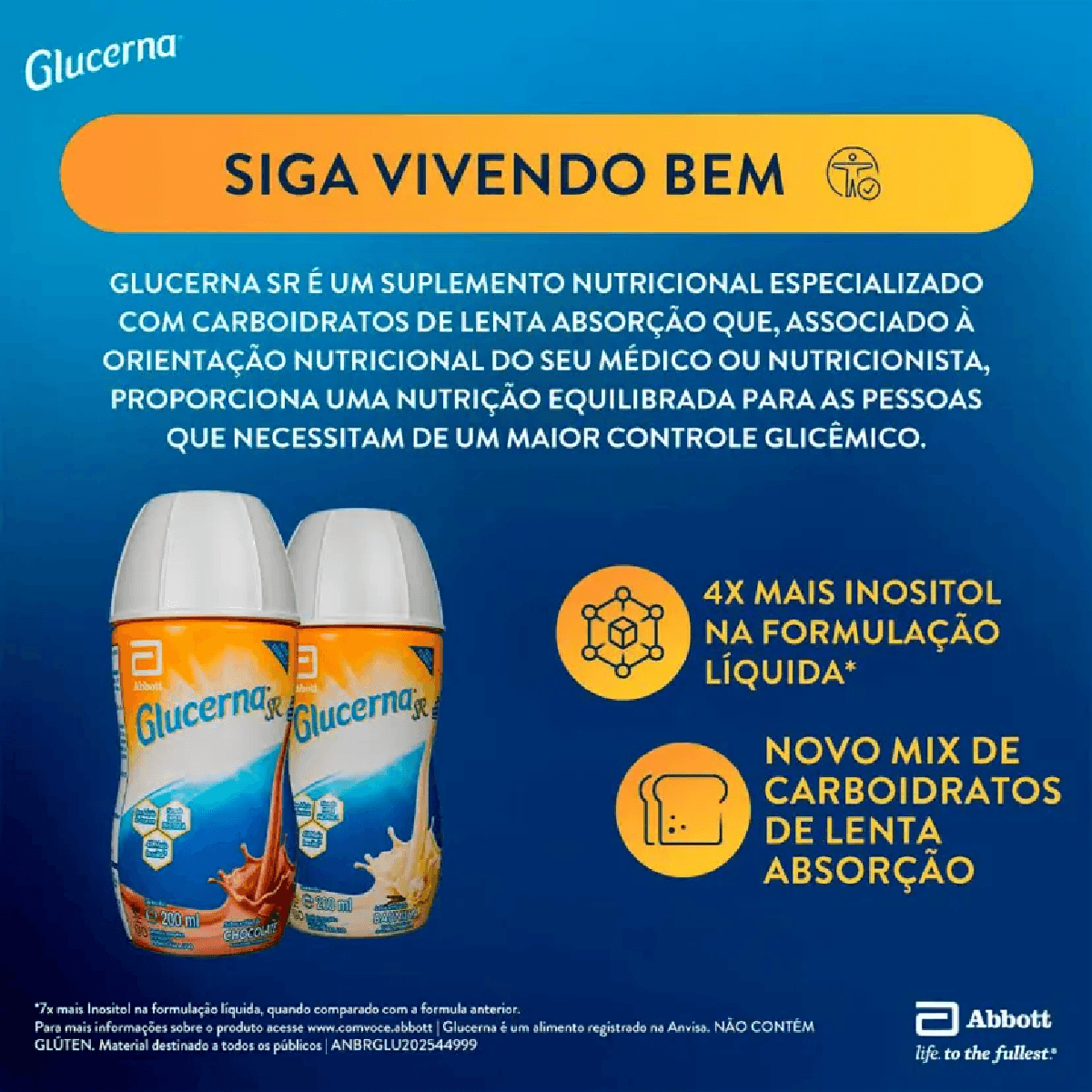 Suplemento Nutricional Líquido Glucerna SR Sabor Chocolate 200ml - Imagem 4