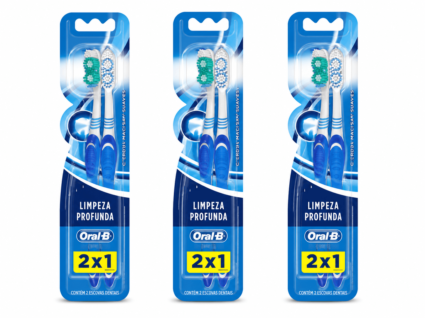 Kit 3 Unidades Escova Dental Oral-B Complete Limpeza Profunda 2 Unidades - Imagem 1