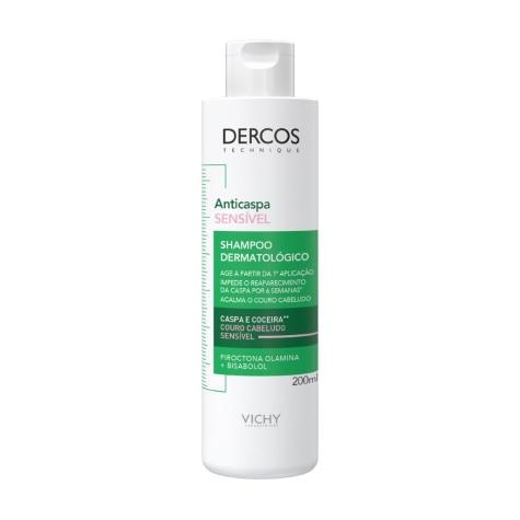 Shampoo Dercos Anticaspa Sensível Vichy Cabelo 200ml - Imagem 1