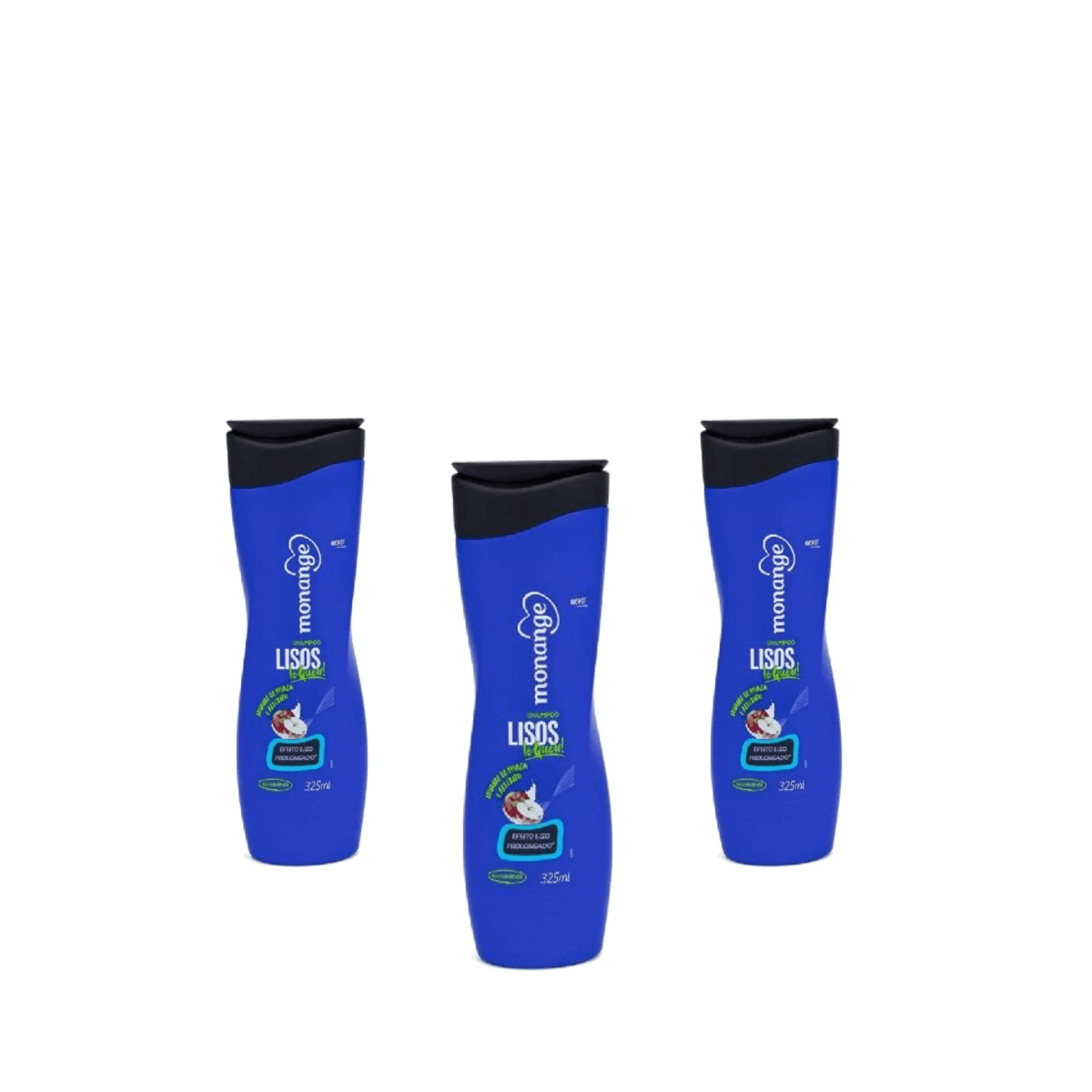 Kit 3 Unidades Shampoo Monange Lisos Te Quero 325ml - Imagem 1