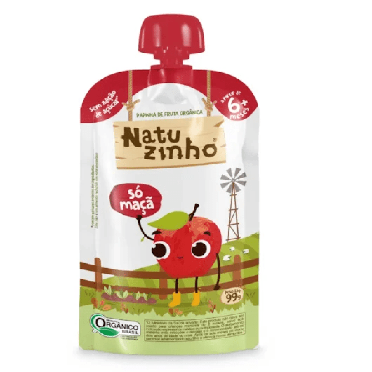 Papinha Orgânica Natuzinho Só Maçã 99g - Imagem 1