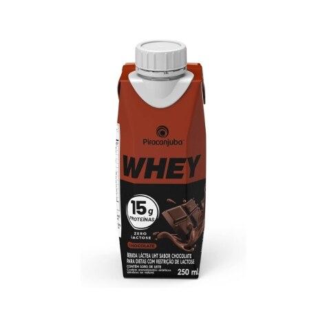 Bebida Láctea Piracanjuba Whey Zero Lactose Sabor Chocolate 250ml - Imagem 1