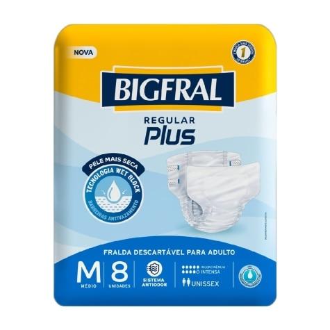 Fralda Geriátrica Bigfral Plus Regular M 8 Unidades - Imagem 1