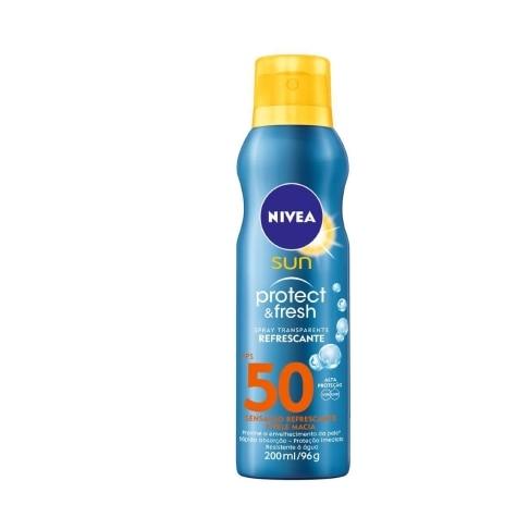 Protetor Solar Corporal Nivea Sun Protect & Fresh FPS50 Spray Incolor 200ml - Imagem 1