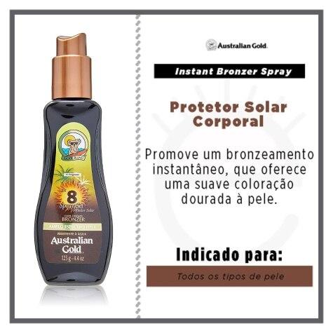 Gel Spray Bronzeador Australian Gold FPS8 Instant Bronzer 125g - Imagem 2