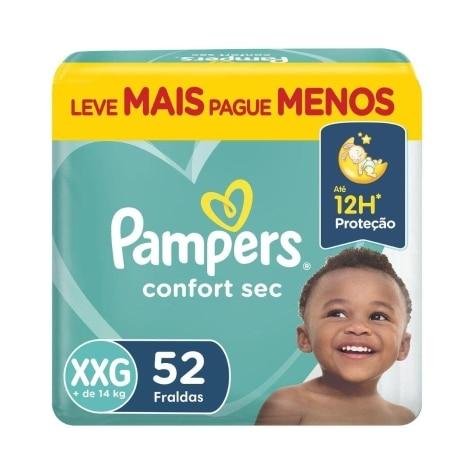 Fralda Pampers Confort Sec XG Leve Mais Por Menos Jumbo 52 Unidades - Imagem 1