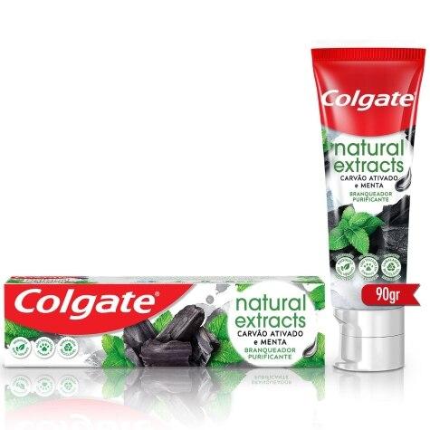 Creme Dental Colgate Natural Extracts Carvão Ativado e Menta 90g - Imagem 1