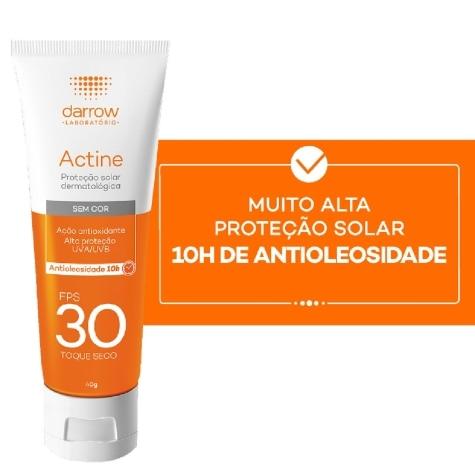 Protetor Solar Facial Actine Toque Seco FPS30 Loção Incolor 40g - Imagem 5