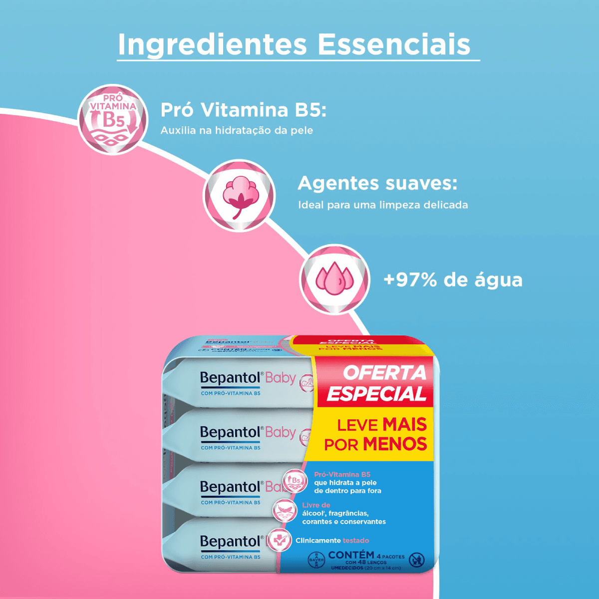 Lenços Umedecidos Bepantol Baby 192 Unidades Leve 4 Pague 3 - Imagem 2
