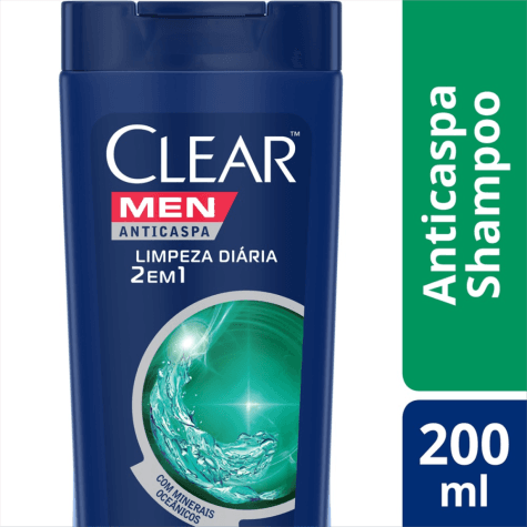 Shampoo Clear Men Limpeza Diária 2 em 1 Anticaspa 200ml - Imagem 3