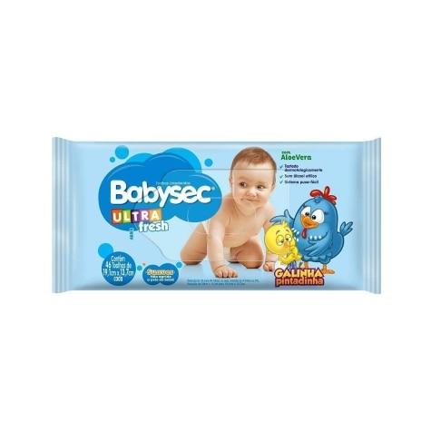 Toalhas Umedecidas Babysec Ultrafresh Galinha Pintadinha Sem Álcool 46 Unidades - Imagem 1