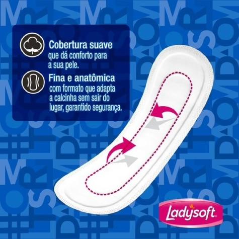 Absorvente Cobertura Suave sem Abas Ladysoft 8 Unidades - Imagem 2