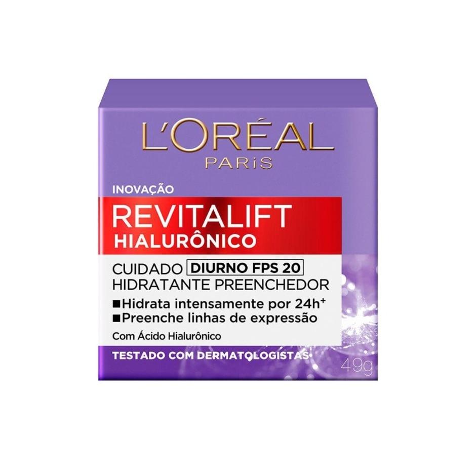 Creme Hidratante Facial Anti-idade L'oréal Paris Revitalift Hialurônico Diurno FPS20 49g
