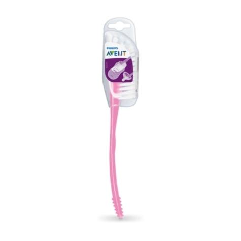 Escova para Mamadeiras e Bicos Avent Rosa 1 Unidade - Imagem 1