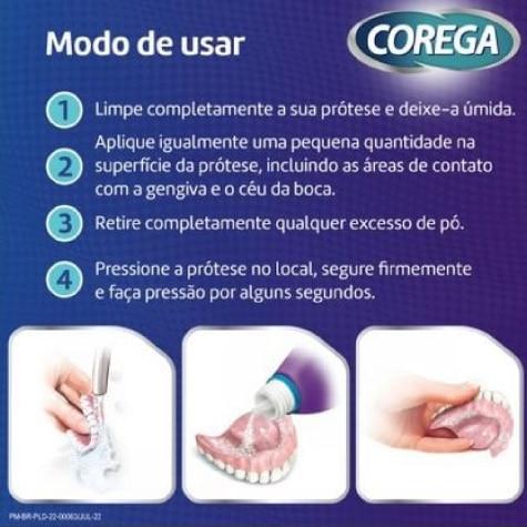 Pó Fixador de Dentadura Corega 3 em 1 Sem Sabor 22g - Imagem 4