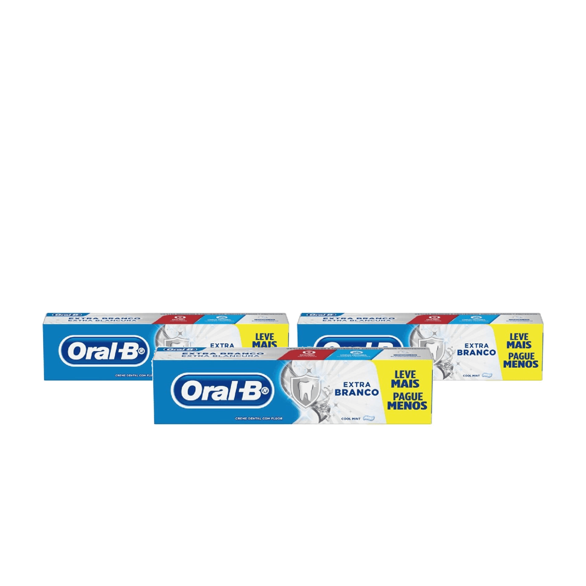 Kit 3 Unidades Creme Dental Oral-B Extra Branco 150g - Imagem 1