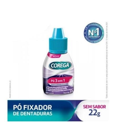 Pó Fixador de Dentadura Corega 3 em 1 Sem Sabor 22g - Imagem 1
