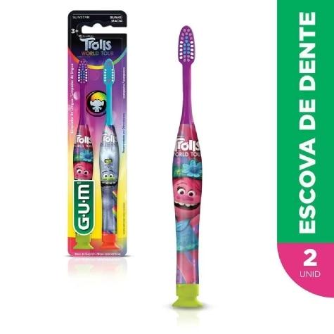 Escova Dental Infantil G.U.M Trolls 3+ Macia 2 Unidades - Imagem 2