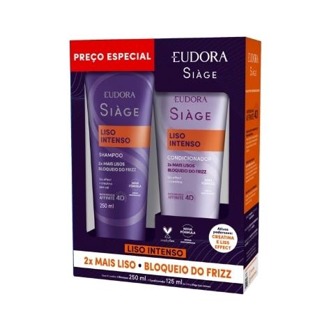 Kit Siàge Eudora Liso Intenso Shampoo 250ml + Condicionador 125ml - Imagem 1