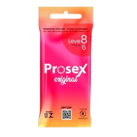 Preservativo Prosex Lubrificado Original 8 Unidades - Imagem 1